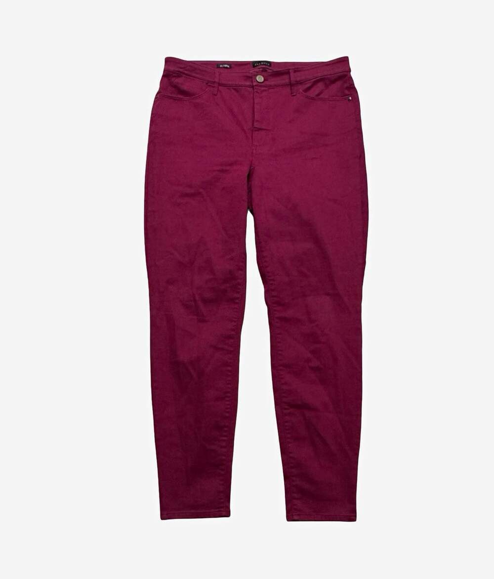 Talbots Burgundy Solid Flat Front Stretch Pants Womens 2 Regular Cotton Blend